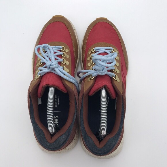 Toms Arroyo Poinsettia Red/Gold Women 7 Lace Up Sneakers Athletic Shoes 10014112 - Picture 5 of 9